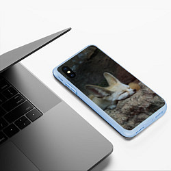 Чехол iPhone XS Max матовый Фенек, цвет: 3D-голубой — фото 2