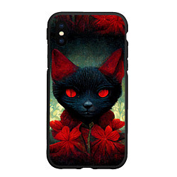 Чехол iPhone XS Max матовый Dark cat, цвет: 3D-черный