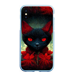 Чехол iPhone XS Max матовый Dark cat, цвет: 3D-голубой