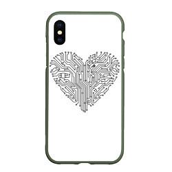 Чехол iPhone XS Max матовый Heart neurons