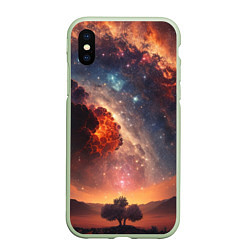 Чехол iPhone XS Max матовый Космос и звезды в закатном небе