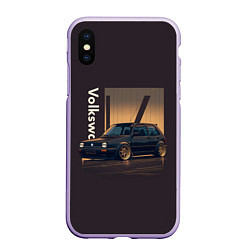 Чехол iPhone XS Max матовый Volkswagen Golf class, цвет: 3D-светло-сиреневый