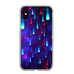 Чехол iPhone XS Max матовый Neon rain
