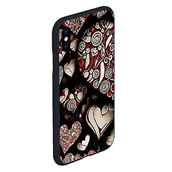 Чехол iPhone XS Max матовый Арт нейросети фантазийные сердца, цвет: 3D-черный — фото 2