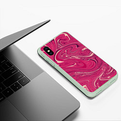Чехол iPhone XS Max матовый Яркая волна, цвет: 3D-салатовый — фото 2