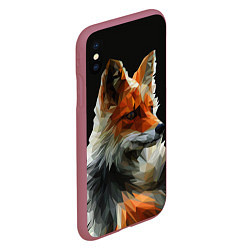 Чехол iPhone XS Max матовый Шикарная лиса, цвет: 3D-малиновый — фото 2