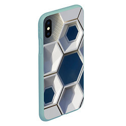 Чехол iPhone XS Max матовый Кубический мир, цвет: 3D-мятный — фото 2