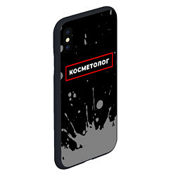 Чехол iPhone XS Max матовый Косметолог - в красной рамке на темном, цвет: 3D-черный — фото 2