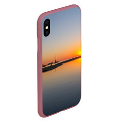 Чехол iPhone XS Max матовый Санкт-Петербург, закат на Финском заливе, цвет: 3D-малиновый — фото 2