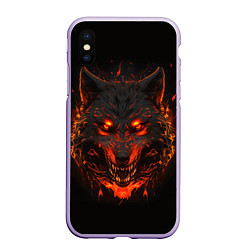 Чехол iPhone XS Max матовый Морда огненного волка