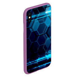 Чехол iPhone XS Max матовый Зеркальная нано абстракция, цвет: 3D-фиолетовый — фото 2