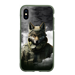 Чехол iPhone XS Max матовый Волк в форме