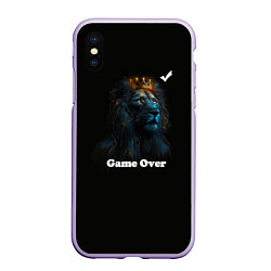Чехол iPhone XS Max матовый Lion-game over, цвет: 3D-светло-сиреневый