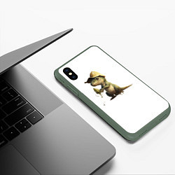 Чехол iPhone XS Max матовый Baby T-Rex, цвет: 3D-темно-зеленый — фото 2