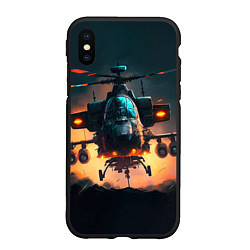 Чехол iPhone XS Max матовый Вертолет Ка 2 - AI, цвет: 3D-черный