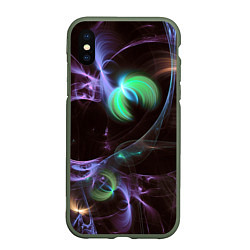 Чехол iPhone XS Max матовый Магические фиолетовые волны и цветные космические