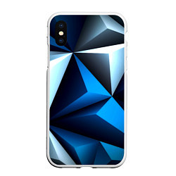 Чехол iPhone XS Max матовый Абстрактные грани текстура, цвет: 3D-белый