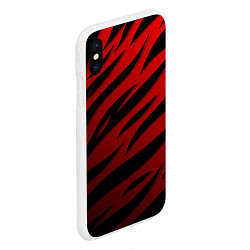 Чехол iPhone XS Max матовый Красный градиент - языки пламени, цвет: 3D-белый — фото 2