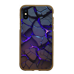 Чехол iPhone XS Max матовый Светящаяся неоновая лава, цвет: 3D-коричневый