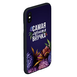 Чехол iPhone XS Max матовый Самая лучшая внучка цветы, цвет: 3D-черный — фото 2