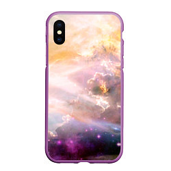 Чехол iPhone XS Max матовый Аморфное абстрактное космическое красочное небо, цвет: 3D-фиолетовый