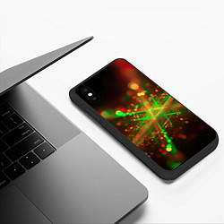 Чехол iPhone XS Max матовый Световая проекция, цвет: 3D-черный — фото 2