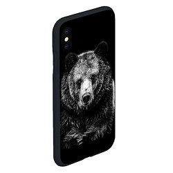 Чехол iPhone XS Max матовый Медведь тотем славян, цвет: 3D-черный — фото 2