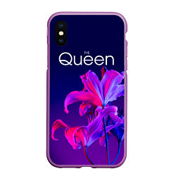 Чехол iPhone XS Max матовый The Queen Королева и цветы