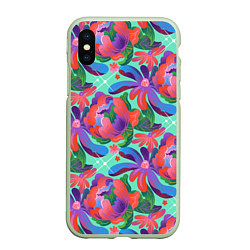 Чехол iPhone XS Max матовый Цветочный паттерн арт