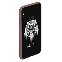 Чехол iPhone XS Max матовый Cat metal, цвет: 3D-коричневый — фото 2