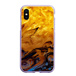 Чехол iPhone XS Max матовый Абстрактное жидкое золото