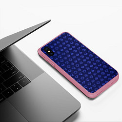 Чехол iPhone XS Max матовый Паттерн элементали под гидро, цвет: 3D-малиновый — фото 2
