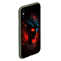 Чехол iPhone XS Max матовый Демонический пришелец, цвет: 3D-темно-зеленый — фото 2