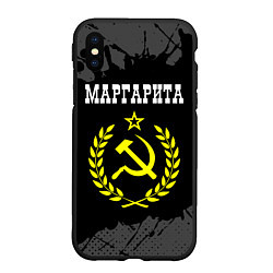 Чехол iPhone XS Max матовый Маргарита и желтый символ СССР со звездой, цвет: 3D-черный