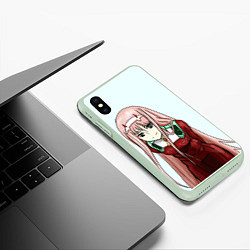 Чехол iPhone XS Max матовый 02 в красном, цвет: 3D-салатовый — фото 2