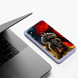 Чехол iPhone XS Max матовый Gears of War Маркус Феникс, цвет: 3D-светло-сиреневый — фото 2