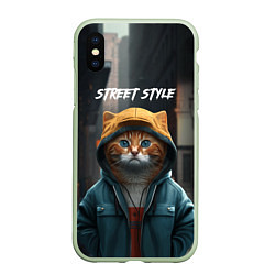 Чехол iPhone XS Max матовый Street cat