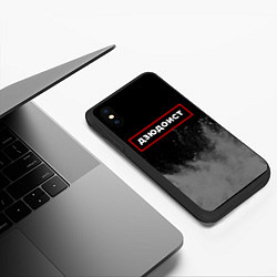 Чехол iPhone XS Max матовый Дзюдоист - в рамке красного цвета, цвет: 3D-черный — фото 2