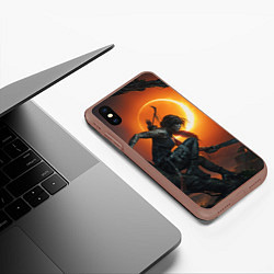 Чехол iPhone XS Max матовый Lara Croft, цвет: 3D-коричневый — фото 2