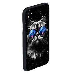 Чехол iPhone XS Max матовый Кот видит млечный путь, цвет: 3D-черный — фото 2