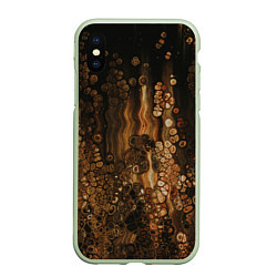 Чехол iPhone XS Max матовый Тёмные камни и тёмные краски в воде