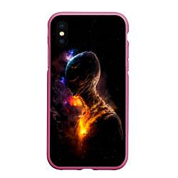 Чехол iPhone XS Max матовый Инопланетянин в космическом пространстве