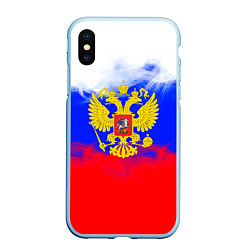 Чехол iPhone XS Max матовый Russia флаг герб