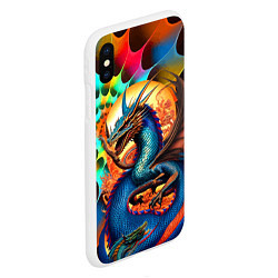 Чехол iPhone XS Max матовый Japanese dragon - tattoo - irezumi, цвет: 3D-белый — фото 2