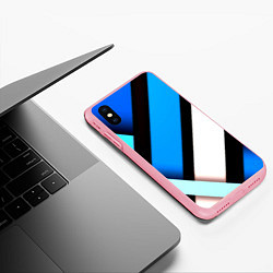 Чехол iPhone XS Max матовый Спортивная геометрия из полос, цвет: 3D-баблгам — фото 2
