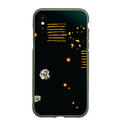 Чехол iPhone XS Max матовый Improvisation print, цвет: 3D-темно-зеленый