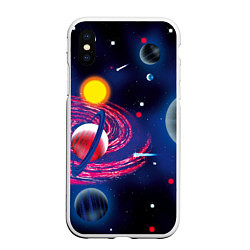 Чехол iPhone XS Max матовый Вселенная, космос, цвет: 3D-белый