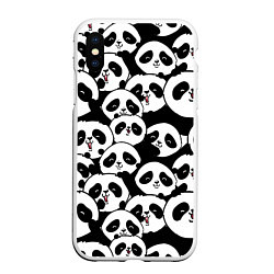Чехол iPhone XS Max матовый Весёлые панды