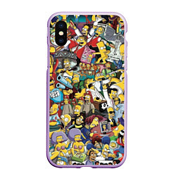 Чехол iPhone XS Max матовый Simpsonhistory, цвет: 3D-сиреневый
