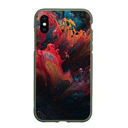 Чехол iPhone XS Max матовый Разноцветные брызги краски